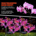 Neporal Solar Garden Lights, 4PK Purple Phalaenopsis Solar Flowers Outdoor - Image 2
