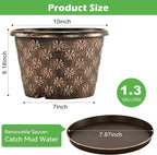 10 Inch Planter Pots for Plants, 4 Pack Plastic Large Flower Pots Indoor Outdoor - Image 3