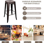 Elevon 30 Inches Metal Bar Stools, High Backless Stools, Indoor Outdoor - Image 6