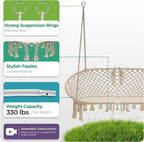Sorbus Hammock Chair Macrame Hanging Swing Bench, Teens Girl Bedroom, Knitted - Image 5