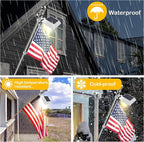 Solar Flag Pole Light, Bright Warm White 3000k Flagpole Light Upgrade Solar - Image 6