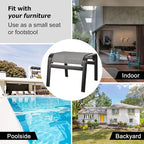 Outdoor Foot Rest for Patio Ottomans Metal Seat Patio Footstools Furniture - Image 6
