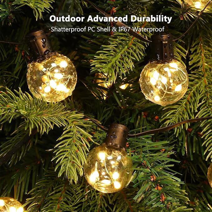 Outdoor String Lights, 25ft 20 LED Bulbs Hanging Patio Lights Dimmable - Image 5