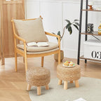 Round Ottoman Natural Seagrass Footstool, Round Footstool - Image 9