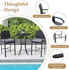 Tangkula 3 Piece Patio Wicker Bar Set, Outdoor Rattan Counter Height Cushioned - Image 8