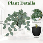 17.7" Artificial Plants Indoor Home Decor, Fake Potted Silk Plants - Image 2