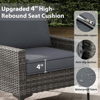 Jing's Villa 2-Piece Outdoor Sectional Set, All-Weather Wicker Patio Furniture - Image 2