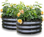 GARDMAX 2 Pack 2x2x1FT Galvanized Round Raised Garden Bed Kit, Metal Planter by ChooseGardmaxforbetterlife