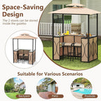 Tangkula 3-Piece Patio Bar Set, Grill Gazebo & 2 Bar Stools - Image 9