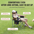 VEVOR Oversized Camping Folding Chair, Portable Heavy Duty Outdoor Quad Lumbar - Image 7