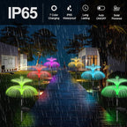Solar Garden Lights 3 Pack New Upgraded Solar Lights Outdoor Waterproof 7 Color - Image 6