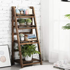 Yaheetech Foldable Ladder Shelf Wooden Plant Stand Indoor Outdoor Shelves No - Image 6