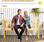 Outsunny Wooden Patio Bench, Outdoor Garden Bench - Image 5