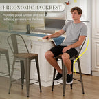Yongqiang 30 inch Metal Bar Stools Set of 4 Bar Height Stools Kitchen Island - Image 5