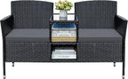 Greesum Patio Loveseat Outdoor Wicker Furniture Conversation Set by BuynowfromGreesum
