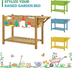 Yaheetech 49x22x32in 8 Pockets Horticulture Raised Garden Bed Elevated Wood - Image 9