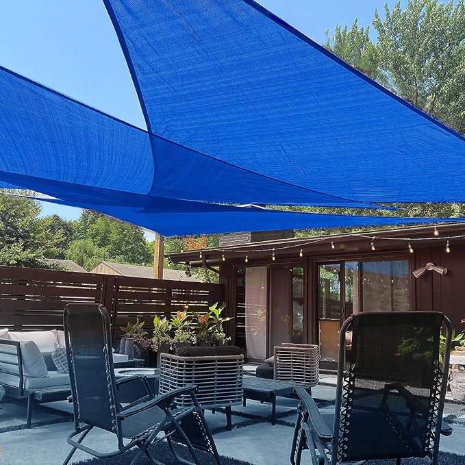 LOVE STORY 16' x 16' x 16' Triangle Blue Sun Shade Sail Canopy UV Block by LOVESTORY