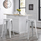 AC Pacific 30” Metal Backless Barstool Set of 2 – Country Rustic Style - Image 2