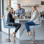 Yaheetech Bar Stools Set of 4, PU Leather Adjustable Swivel Barstools, - Image 6