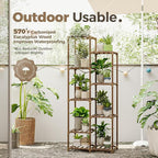 Bamworld Plant Stand Indoor Tall Plant Shelf Outdoor Corner Plants Table Wood - Image 4