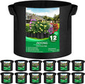 12-Pack 5 Gallon Thickened Non-Woven Grow Bags, Aeration Fabric Pots by JNYONG