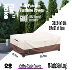 Patio Coffee Table Cover, 100% Waterproof 600D Heavy Duty Outdoor Table Cover - Image 2