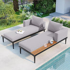 Outdoor Patio Daybed with Wood Topped Side Spaces - Image 2