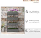 Outsunny Vertical 4 Tier Raised Garden Bed, Wooden Planter Box, Self-Draining - Image 4