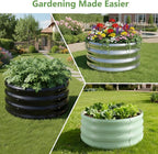 3 Pcs 2x2x1ft Round Galvanized Raised Garden Bed Planter Boxes Outdoor - Image 8