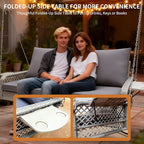 Wicker Porch Swing | 2 Seat Outdoor Porch Swing I 700lbs Heavy Duty Rattan - Image 4