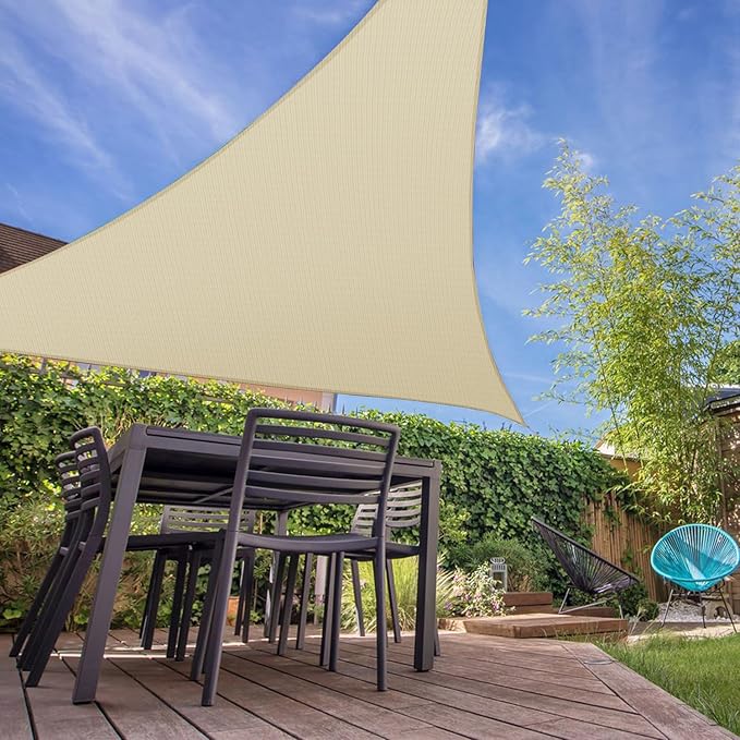 E&K Sunrise 2' x 2' x 2' Sun Shade Sail Triangle Canopy Shade Cover UV Block - Image 7