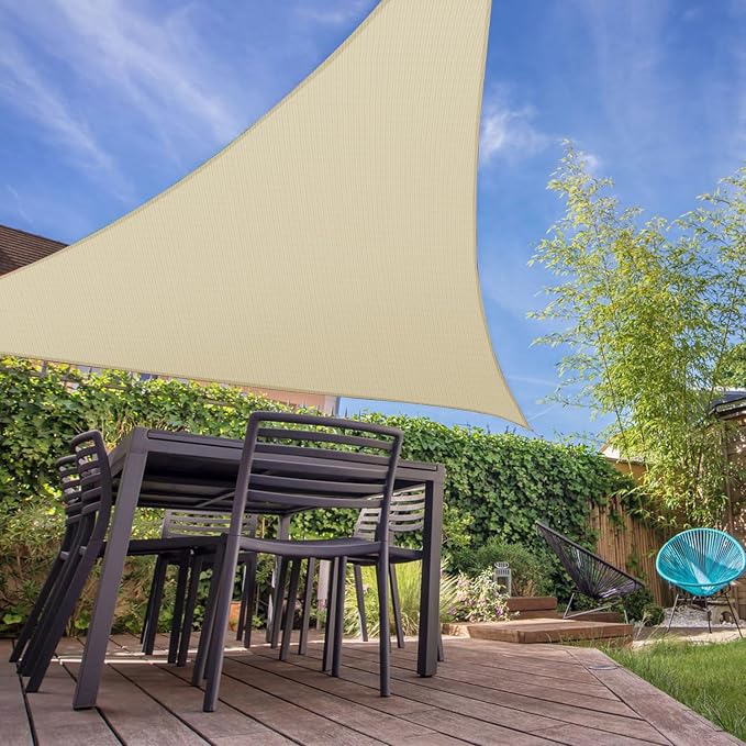 E&K Sunrise 5' x 5' x 5' Sun Shade Sail Triangle Canopy Shade Cover UV Block - Image 7