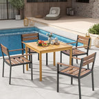 Tangkula 36" Square Outdoor Dining Table, Acacia Wood 4-Person Patio Dining - Image 4