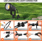 12W LED Landscape Lights Low Voltage, 3000K Warm White 12V AC/DC Waterproof - Image 4