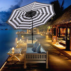 Blissun 9 ft Solar Umbrella 32 LED Lighted Patio Umbrella Table Market Umbrella - Image 6