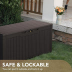 Devoko 100 Gallon Waterproof Large Resin Deck Box Indoor Outdoor Lockable - Image 5
