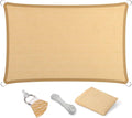 Eden's Decor Straight Flat-Edged Sun Shade Sail Rectangular 11' x 20' Beige by EdensDecorInc
