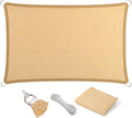 Eden's Decor Straight Flat-Edged Sun Shade Sail Rectangular 7' x 18' Beige by EdensDecorInc