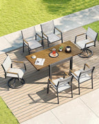 Expandable Patio Dining Table, Never-Rust Aluminum Extendable Outdoor Dining - Image 4