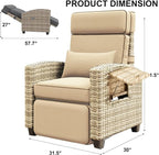 Garvee Outdoor Recliner Chair, 145° Adjustable Backrest & Footrest Lounge Chair - Image 3