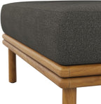 Modway Wren Teak Wood Outdoor Ottoman in Natural Flint Gray - Image 9