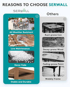 SERWALL 9-Piece Outdoor Dining Set, All Weather HDPE Outdoor Furniture Set - Image 8
