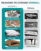 SERWALL 11-Piece Outdoor Dining Set, All Weather HDPE Outdoor Furniture Set - Image 8