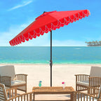 SAFAVIEH 9ft Outdoor Patio Umbrella, Auto Crank Tilt, UV Resistant - Image 2
