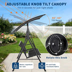Porch Swing with Adjustable Canopy - Image 4