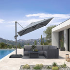 PURPLE LEAF 8 Feet Patio Umbrella Outdoor Cantilever Square Umbrella Aluminum by PURPLELEAF