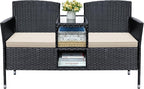 Greesum Patio Loveseat Outdoor Wicker Furniture Conversation Set by BuynowfromGreesum