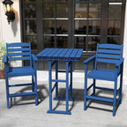 3-Piece Adirondack Bar Table and Chair Set, HDPE All-Weather Bar Height Chairs - Image 3