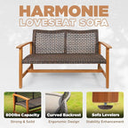 Idzo Harmonie 800lbs Capacity Outdoor Loveseat Furniture, FSC Certified Acacia - Image 3