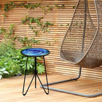 LIFFY Patio Side Table, Small Round End Table, Metal Side Table Outdoor - Image 6